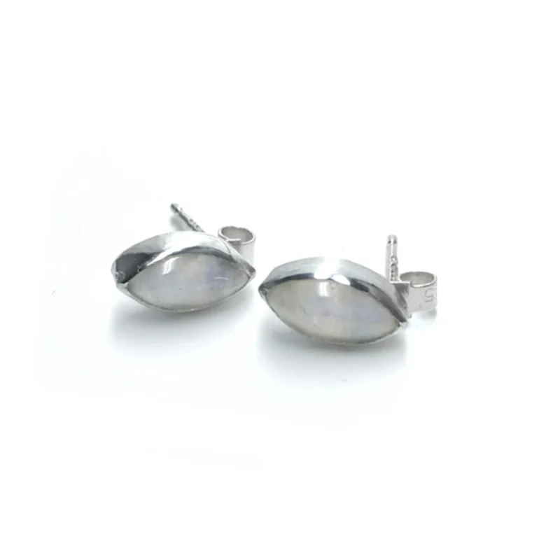 sterling silver and 10x5mm Moonstone earrings